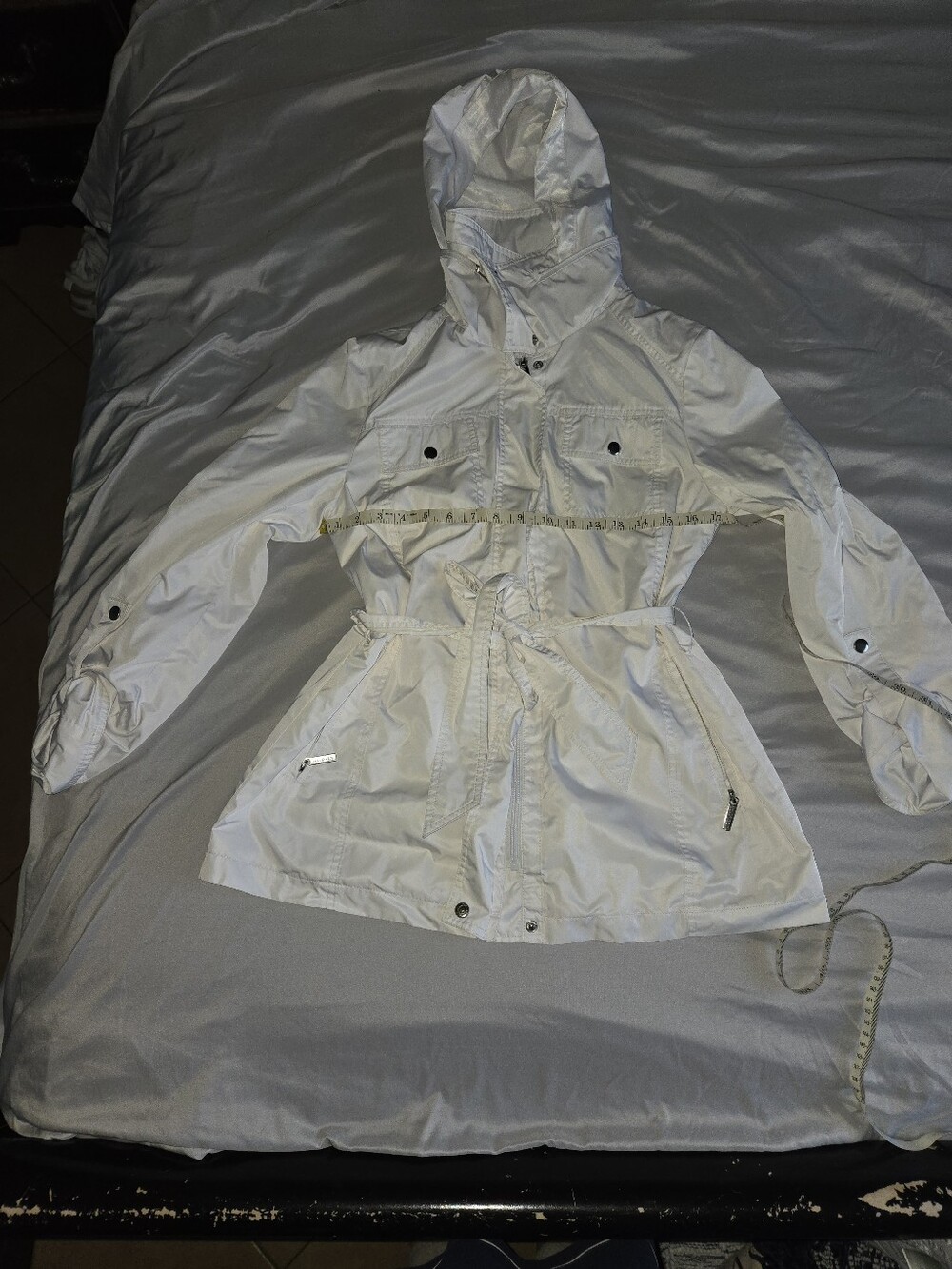 Halogen White Hooded Utility Anorak Jacket